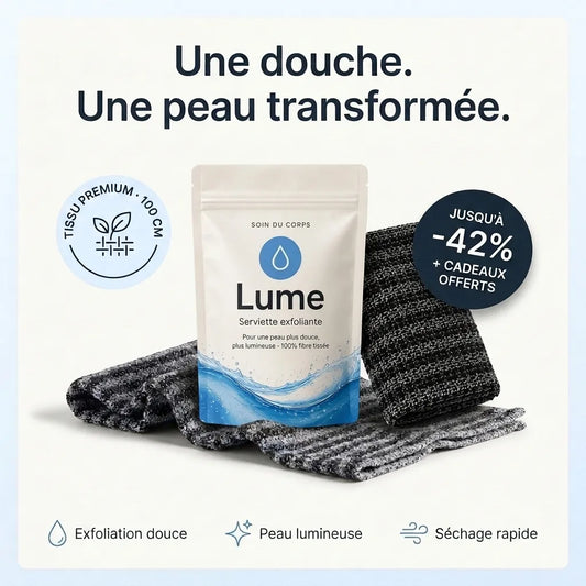 La serviette de douche exfoliante